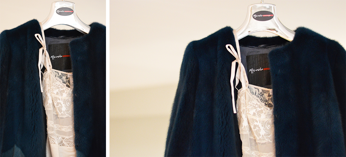 Look in pelliccia e lingerie-dress