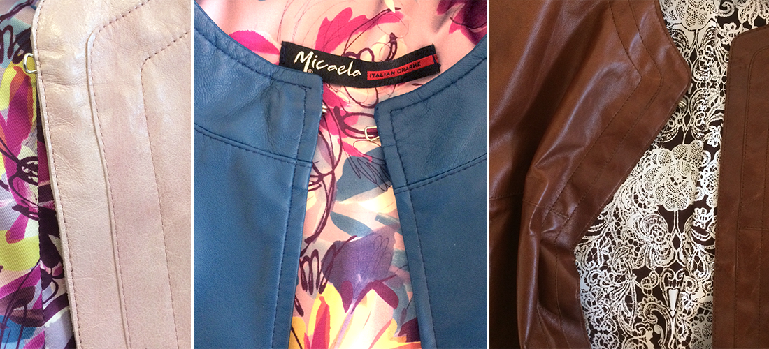 giacca di pelle colorata