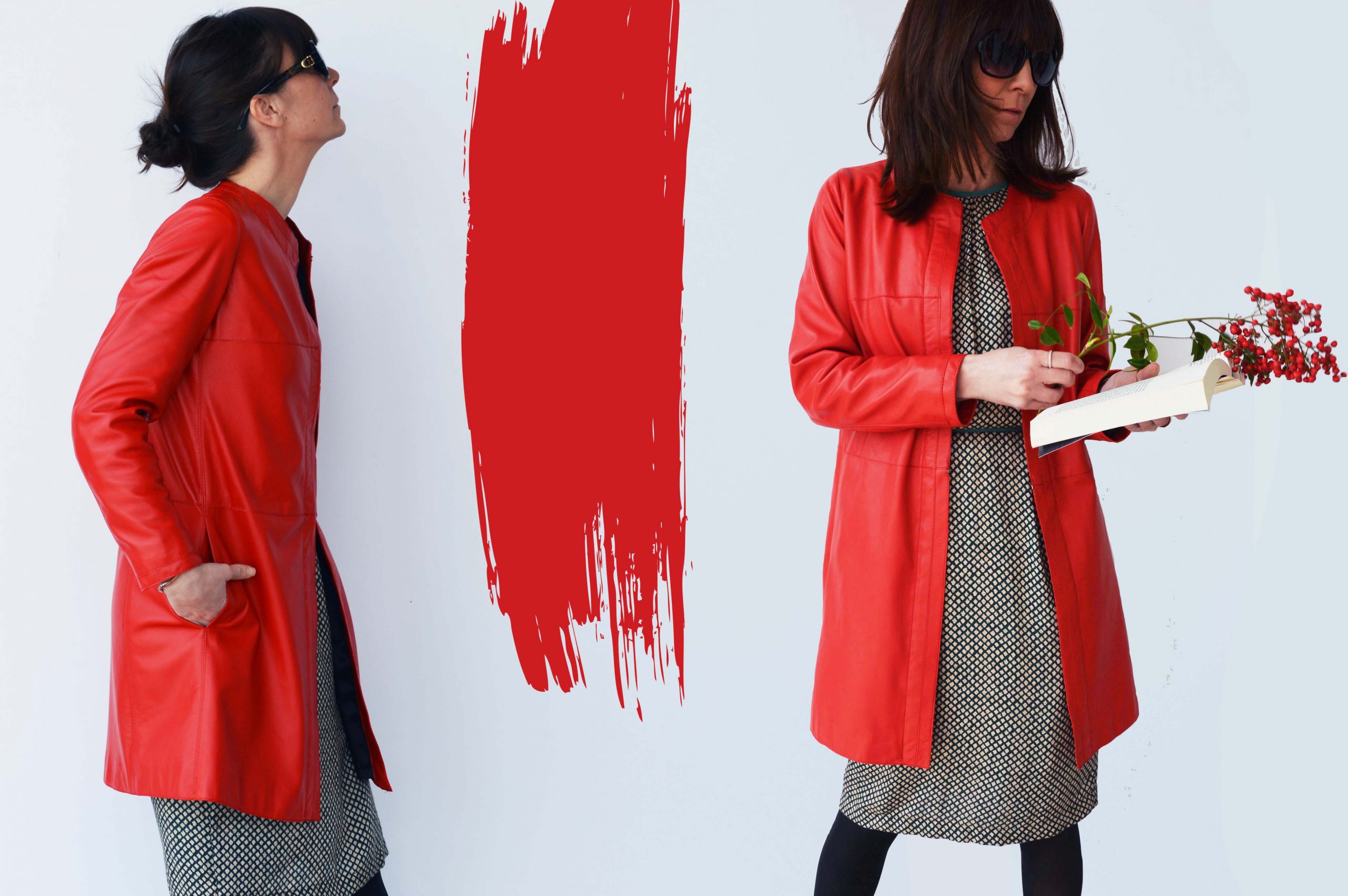 Giacca di pelle rossa