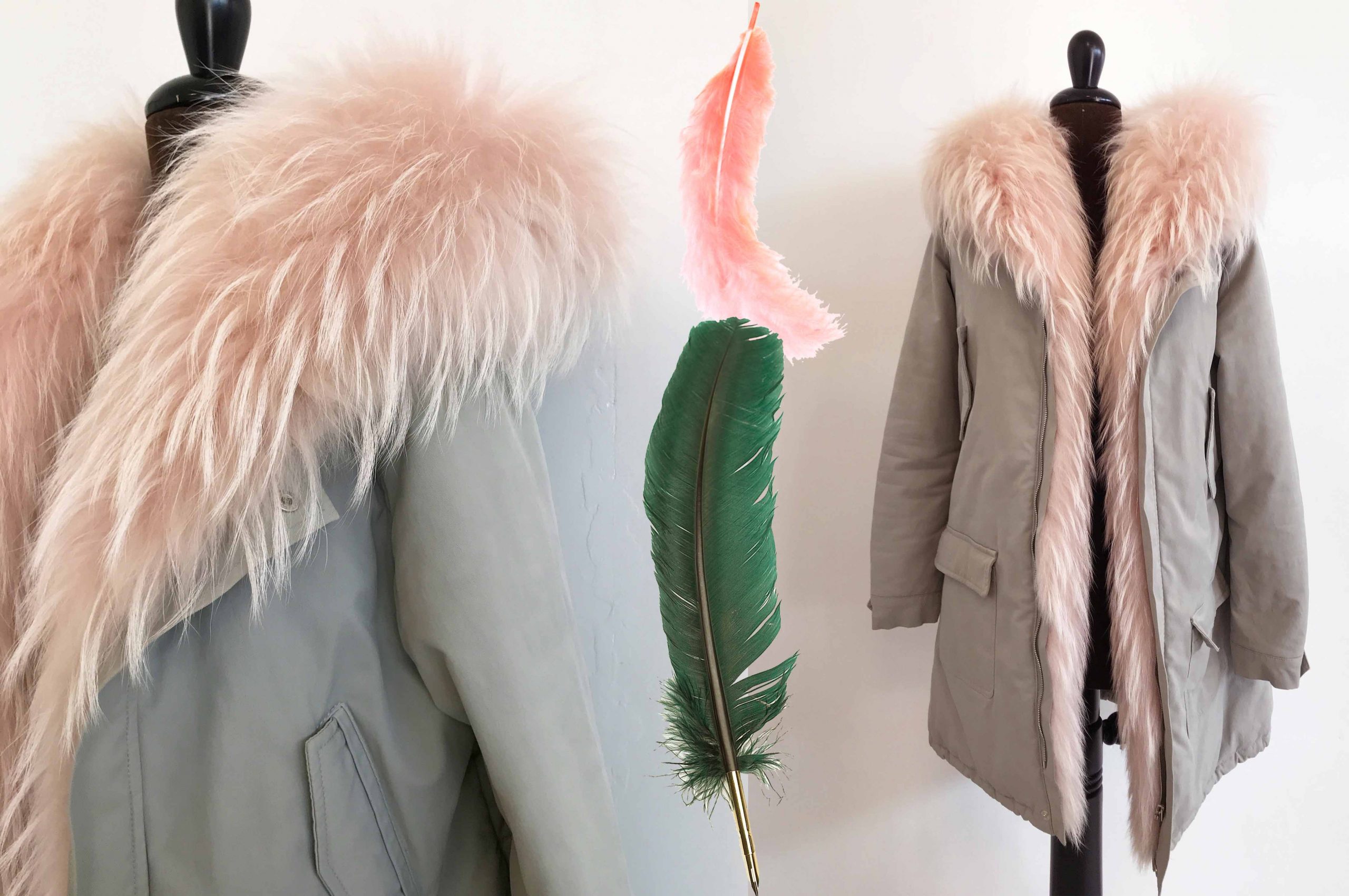 Parka con pelliccia colorata