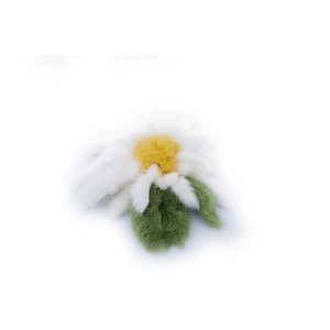 Spilla a fiore in visone bianco stella alpina
