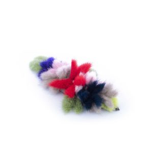 Spilla a fiori in visone multicolor