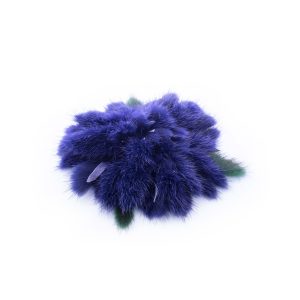Spilla a fiore in visone blu oltremare