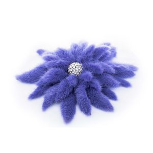 Spilla a fiore in visone lilla