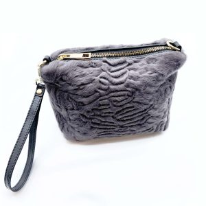 Mini bag Aida in Astrakan riciclato grigio