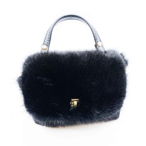 Mini bag Emily in visone nero