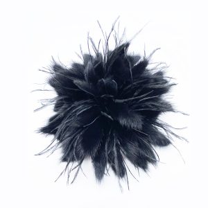 spilla piume e visone nero